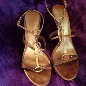 Mixed Metallic Leather Heels